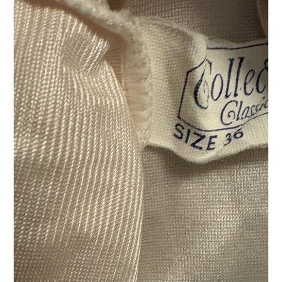 Vintage Ivory Lace Trim Nylon Slip Dress Size 36 Lingerie Collectible Classics - Picture 3 of 3